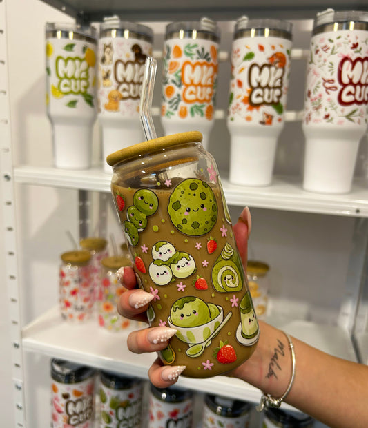Sklenička - Strawberry Matcha