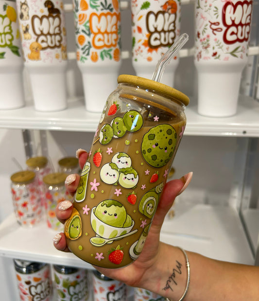 Sklenička - Strawberry Matcha
